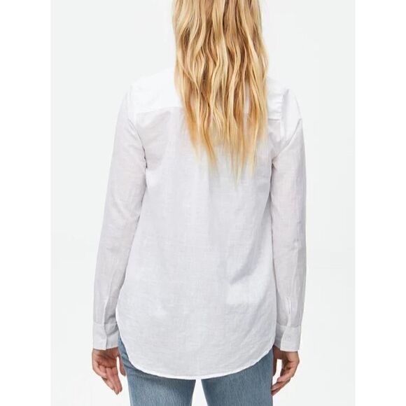 Michael Stars Joanna Lightweight Button Down Shirt - White - Picture 3 of 10